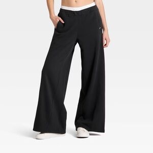 JoyLab Black Wide-Leg Lounge Pants with Elastic Waistband